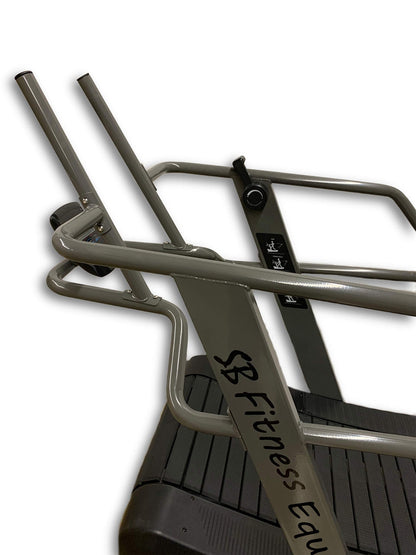 SB Fitness Equipment CT700 Self Generated Manual Curved Commercial Treadmill with 8 Resistance Levels for Sprinting and Sled Push with 19" Wide Track and Digital Display