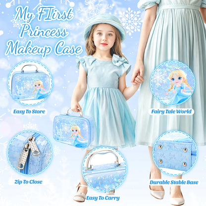 INNOCHEER Pretend Makeup for Toddlers, Toy Play Makeup Set for Kids 3-5, Toddler Makeup Kit Pretend, Frozen Toys for Kids Fake Makeup, Gifts Toys for 3 4 5 6 7+ Year Old Girls (Not Real Makeup)