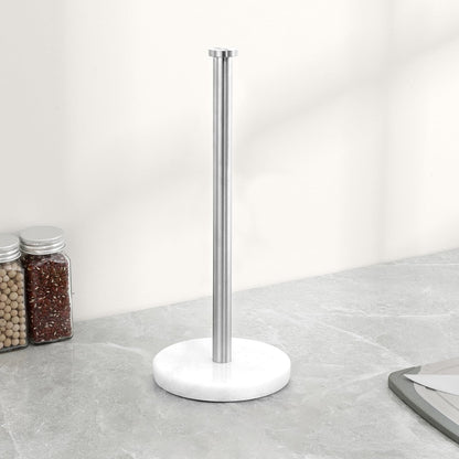 KES Paper Towel Holder Countertop, Natural Marble Base SUS304 Stainless Steel Roll Holder for Standard or Jumbo Rolls