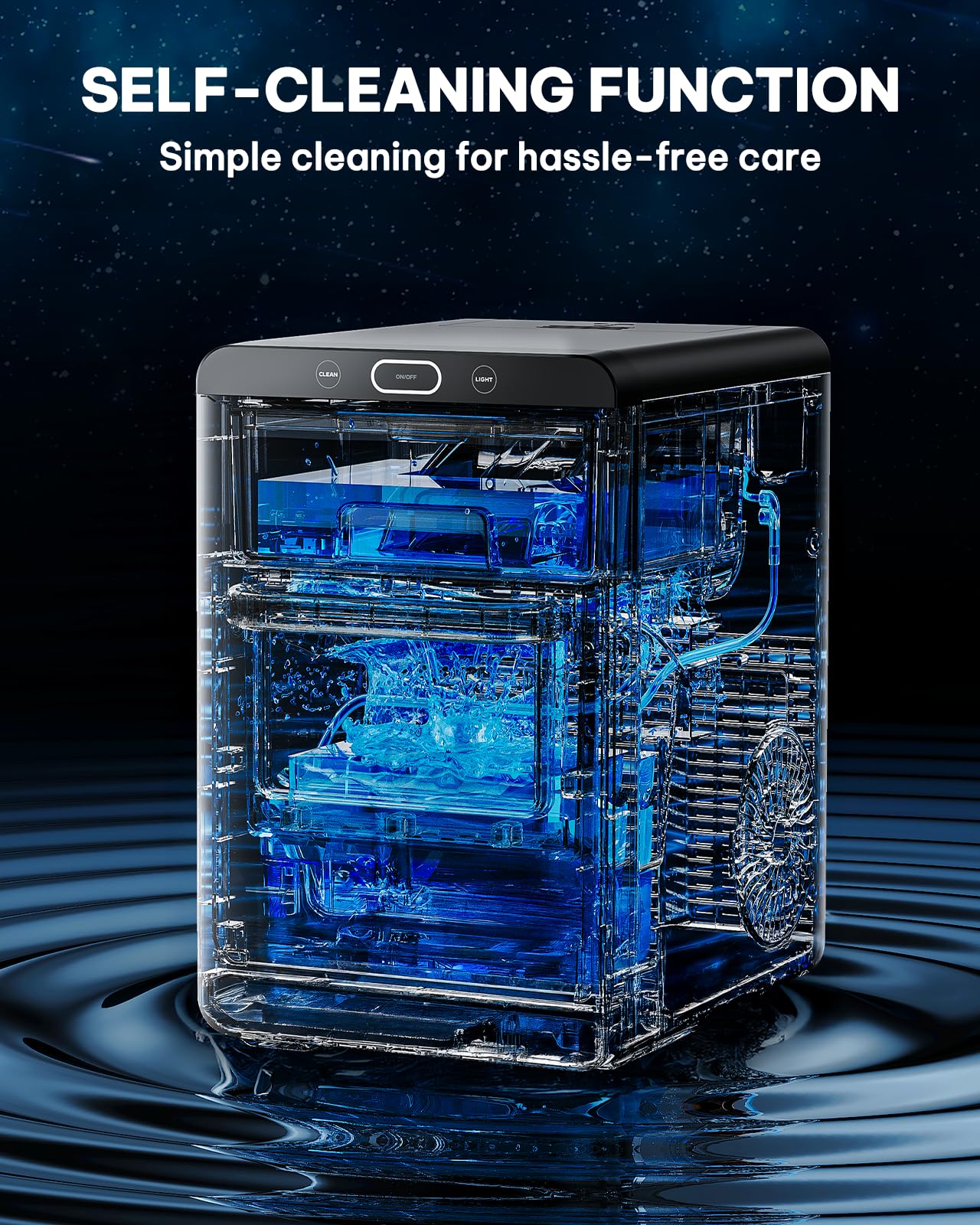Silonn Nugget Ice Maker Countertop - 44lbs/24h Crushed/Pebble Ice Machine, Front Pull-Out Water Tank & Removable Basket, Stainless Steel Finish for Home Kitchen