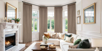 MIULEE Pinch Pleated 100% Blackout Curtains 108 Inch Long 4 Panel Set for Bedroom Thick Linen Memory Trained Pleat Living Room Darkening Back Tab Double Layer Thermal Insulated Drapes, Linen