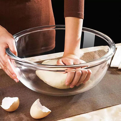 Ronanemon 6.2Quart Large Glass Bowls with Lid,Thickened 12Inch Clear Glass Salad Cooking Bowls for Kitchen Salad Bread Storage, For Prepping, Marinating & Mixing Brining Kimch