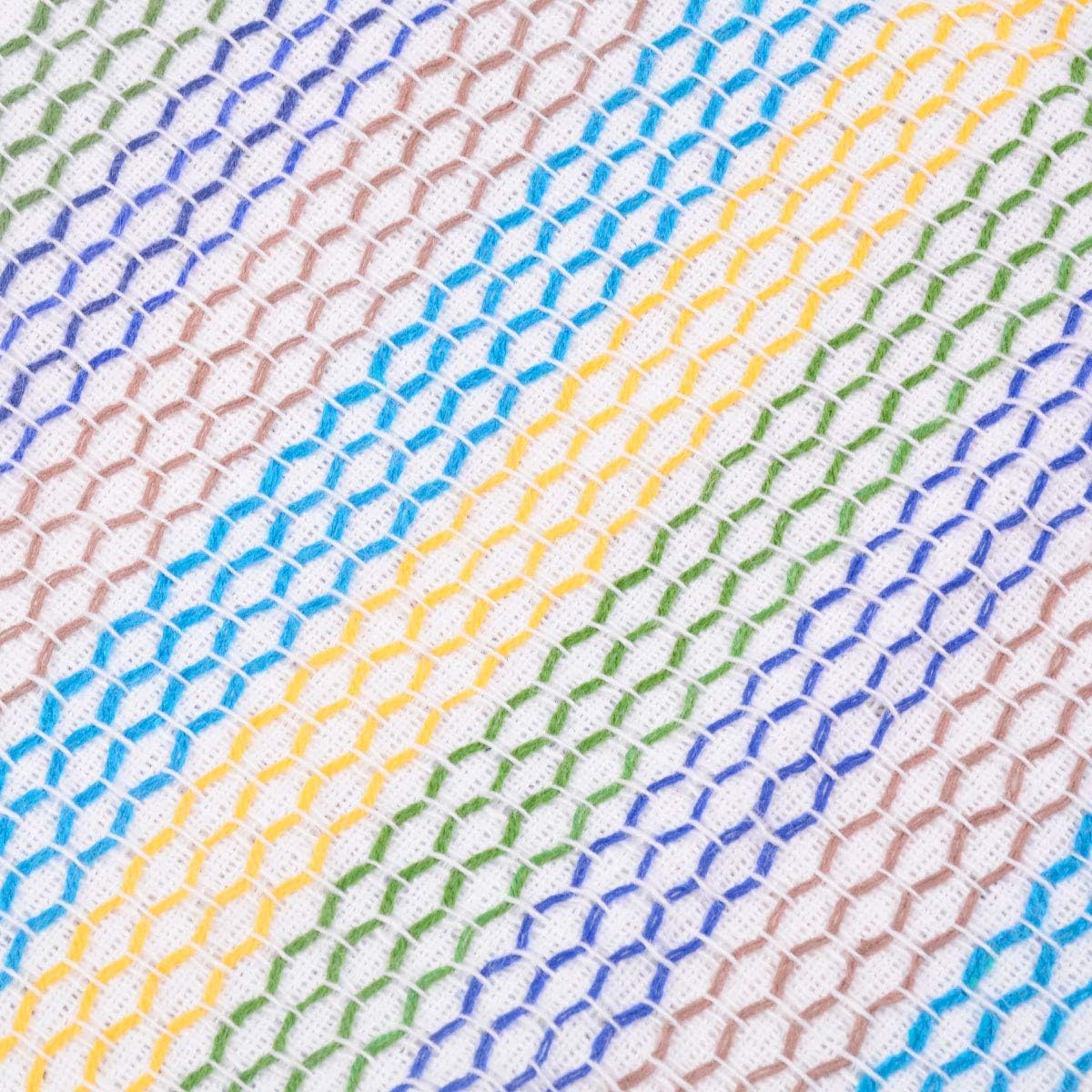 Kitchen Dish Cloths 100% Cotton Tea Towels, Soft and Absorbent, Machine Washable Set of 8 Multi Colors