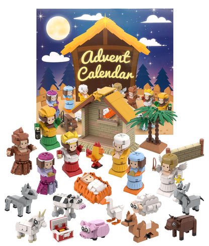 Nativity Advent Calendar 2025 Build Blocks Jesus Christmas Advent Scene Gifts Individual Packaging