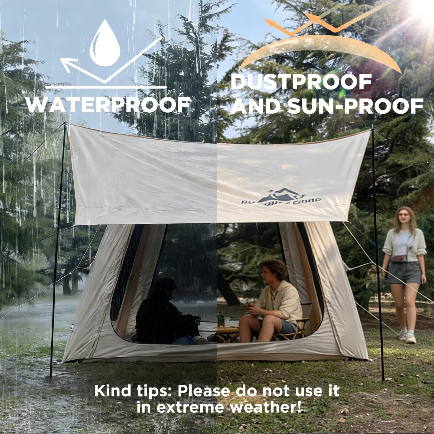 Romantic Camp Inflatable Tents for Camping, Family Waterproof Windproof Hot Large Inflatable Tent, Portable 5-7 Person Blow Up Air Tent