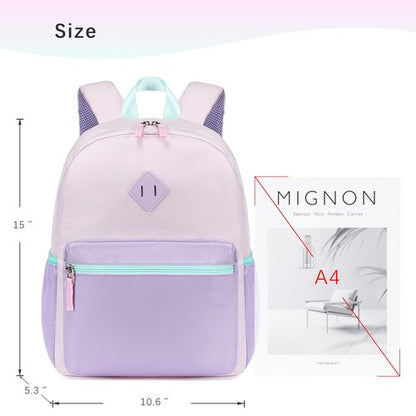 abshoo Kindergarten Backpack for Girls Preschool Backpacks School Bookbag for Kids 4-8(Purple and Pink)