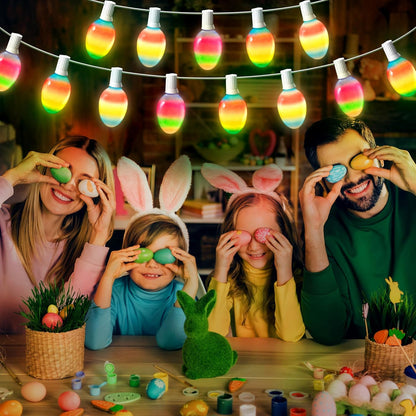 1 Pack 10.5FT Enhon Easter Egg String Lights, Multi-Color Pastel LED Egg Lights, End-to-End Connectable String Light