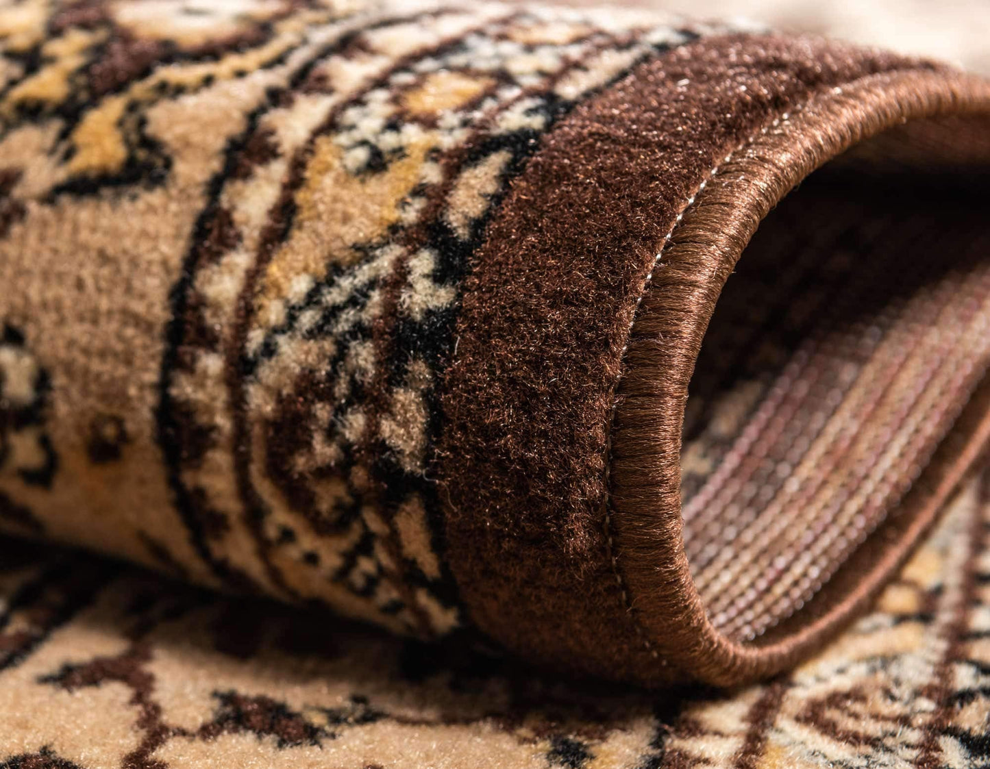 Unique Loom Reza Collection Traditional Persian Style Area Rug, 9 ft 10 in x 13 ft, Brown/Ivory