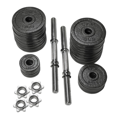 CAP Barbell 52.5-Pound Adjustable Dumbbell Weight (Pair), chrome finish