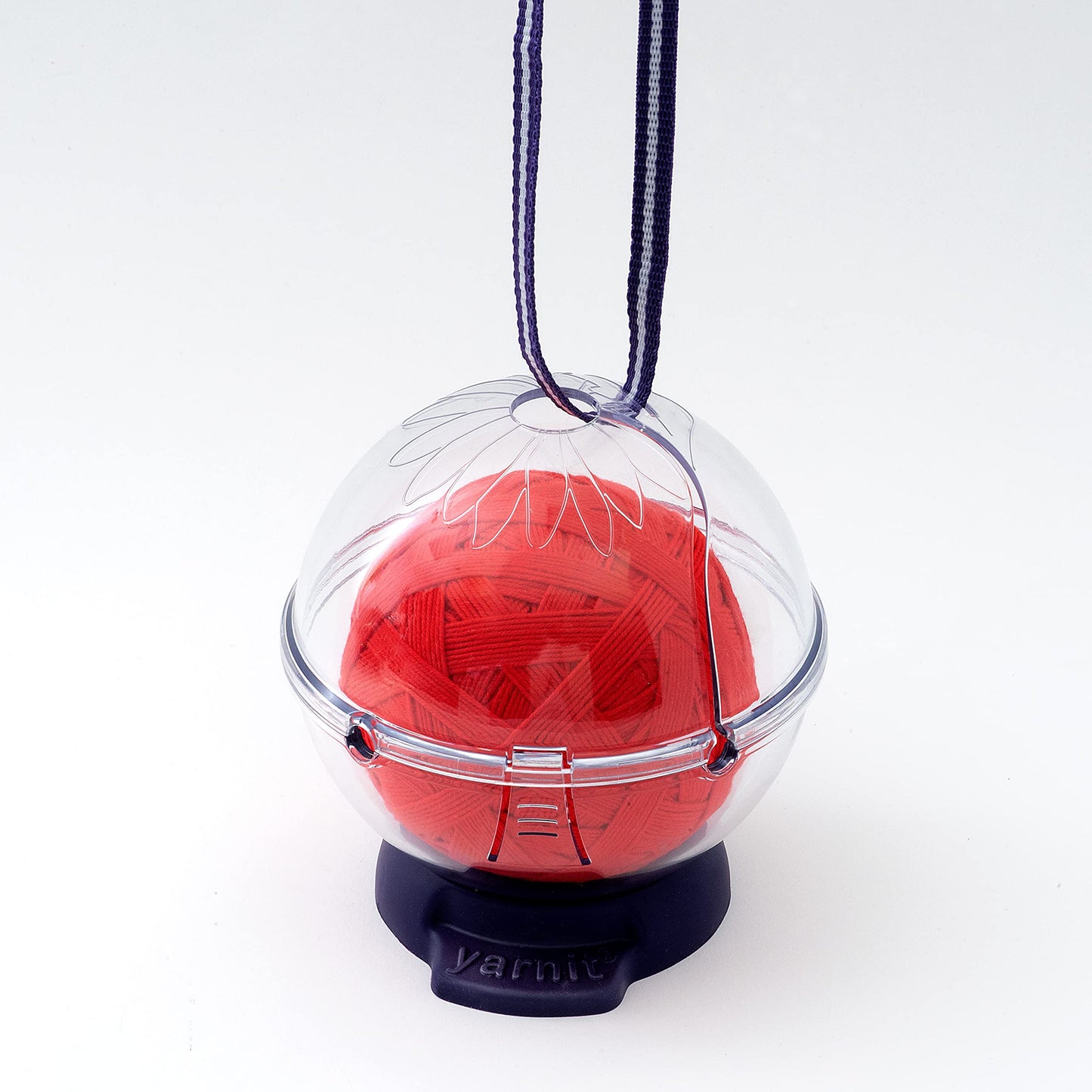 Prym Yarnit Travel Yarn Holder for Knitting & Crochet – Prevents Tangles with Two Yarn Channels, Shoulder Strap, Non-Slip Base & Hidden Storage