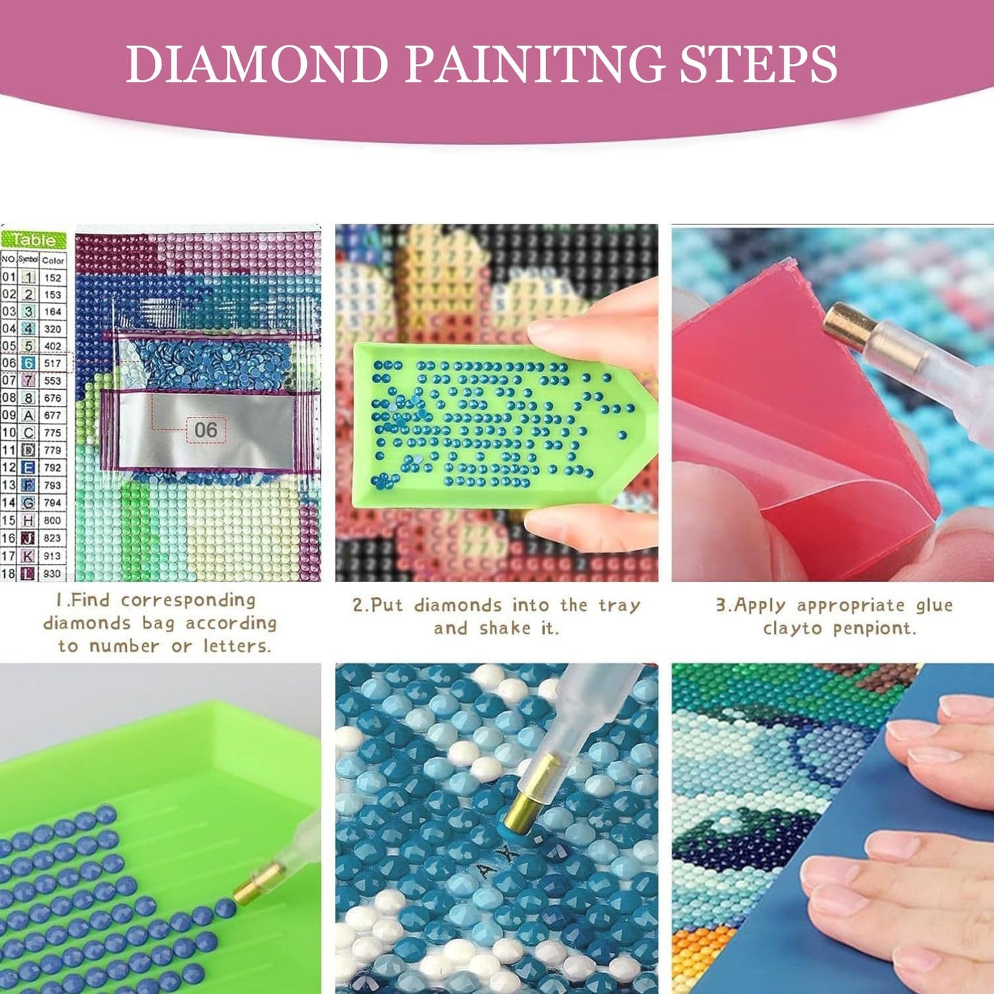 AIBOERL 6 Pack Diamond Art Kits for Adults,Disco Ball Strawberries Diamond Painting Kits for Beginner Round 5D Full Drill Diamond Dots Crafts for Home Wall Decor Gifts 12x16Inch