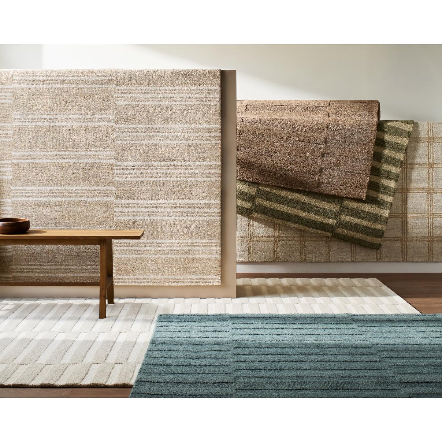 Livabliss x Our PNW Home Area Rugs - 8x10 Idaho Modern Brown Rug for Living Room Bedroom - Large 100% Wool Hand Tufted Beige Sandstorm Carpet for Home Office, Kitchen and Dining Room (8' x 10')