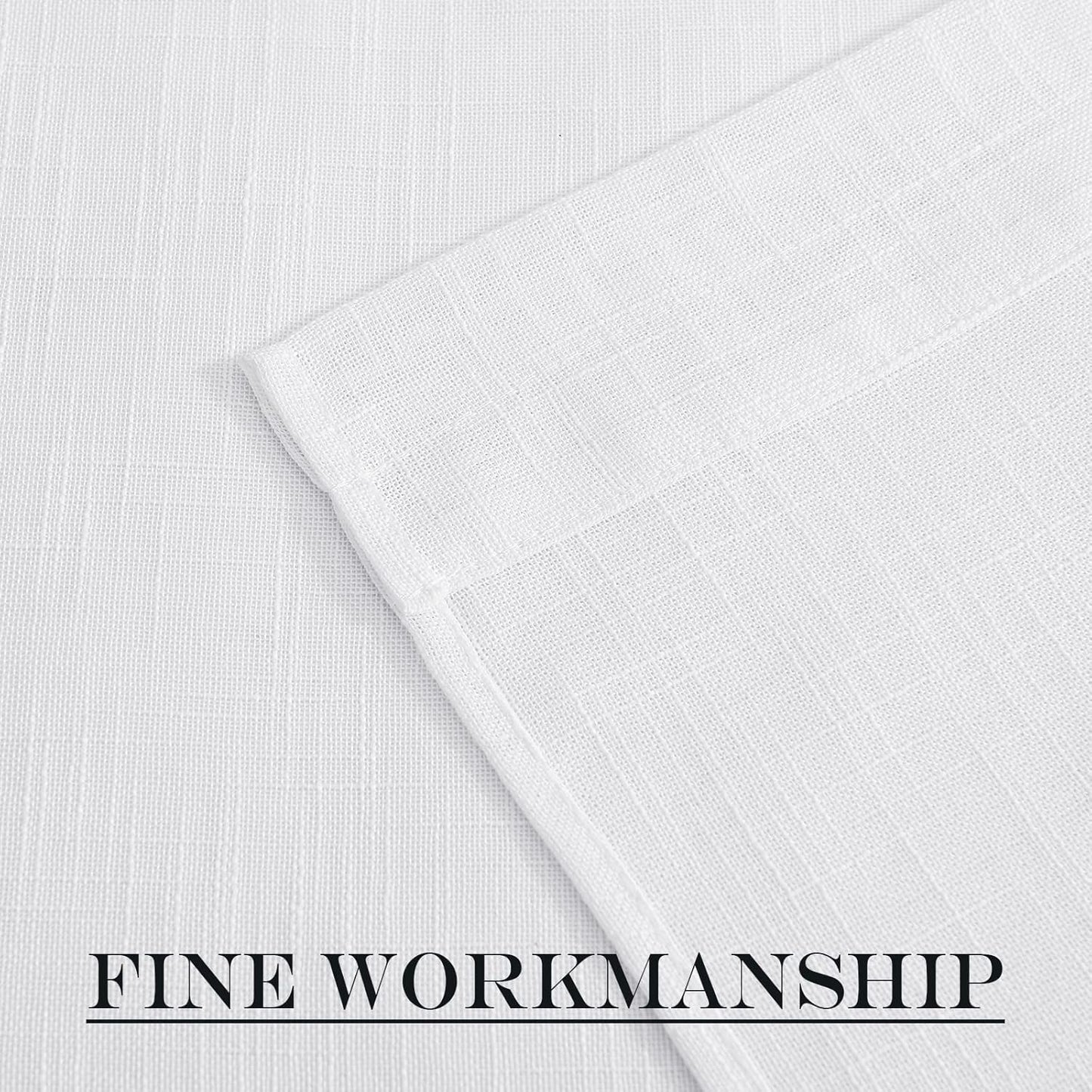 NICETOWN Sidelight French Door Panel, Linen Textured Look, 30" x 72", White
