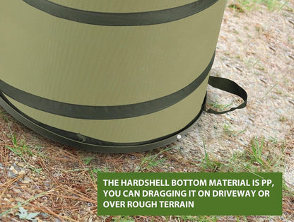 Hard Bottom Collapsible Garden Bag, 45 Gallon Pop Up Trash Can for Camping, Reusable Yard Waste Bags for Patio, Leaf,