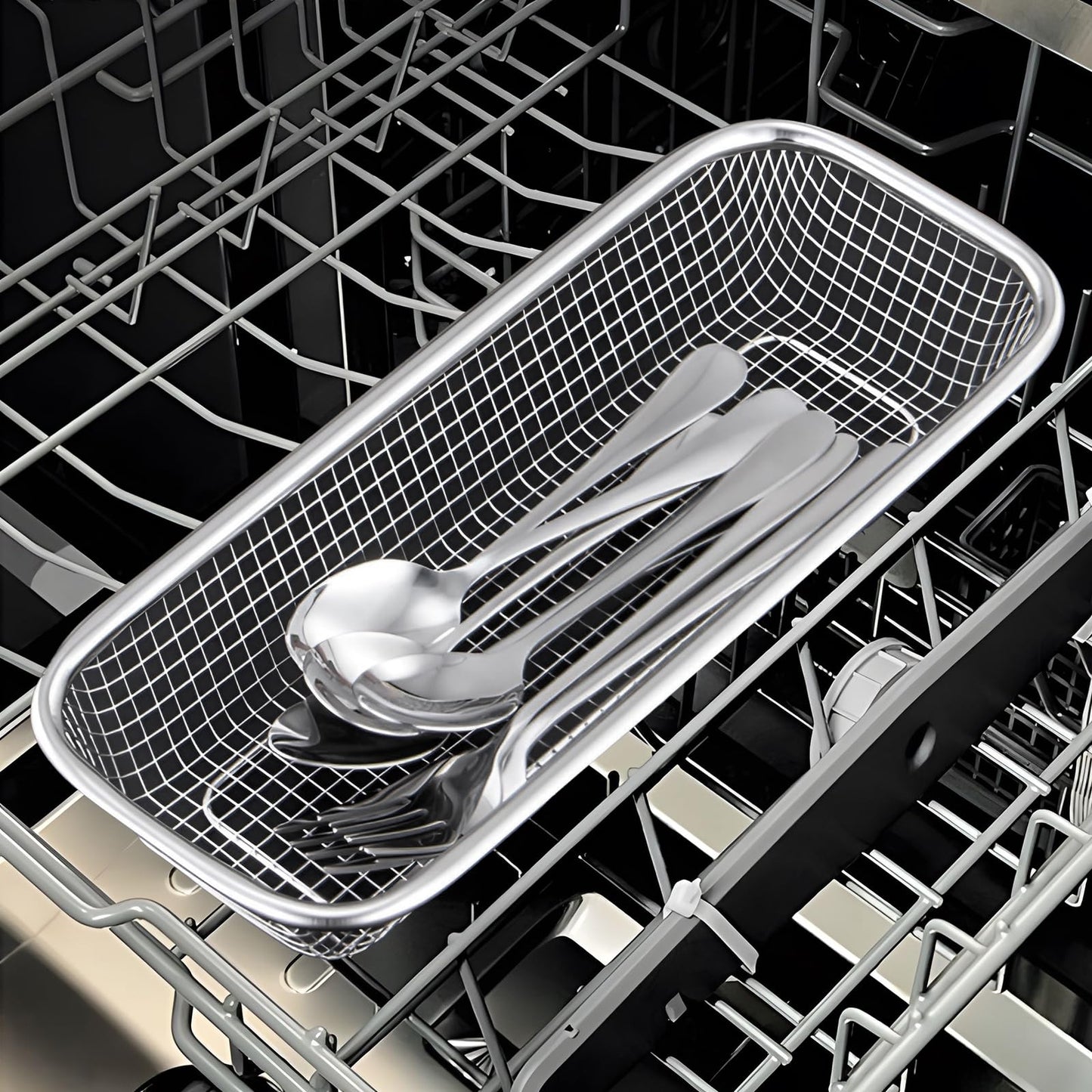 IWNTWY Utensil Drying Rack, 3 Pack Stainless Steel Utensils Holder Dishwasher Silverware Basket, Compact Dish Drainer for Kitchen Countertop, Chopsticks Spoons, Forks, Knifes Organizer