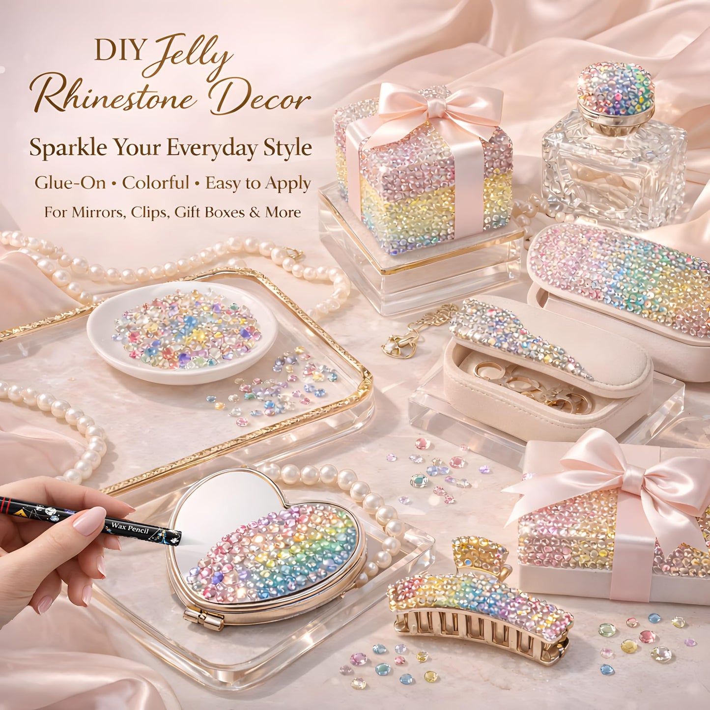 SHATANG Rhinestone Kit for Bedazzling, 40000 Pcs 40 Colors 3mm Flatback Resin Jelly Rhinestones for Adults Girls Crafters, Bedazzle Kit for Nail Art Shoes Tumblers Phone Cases DIY Gifts