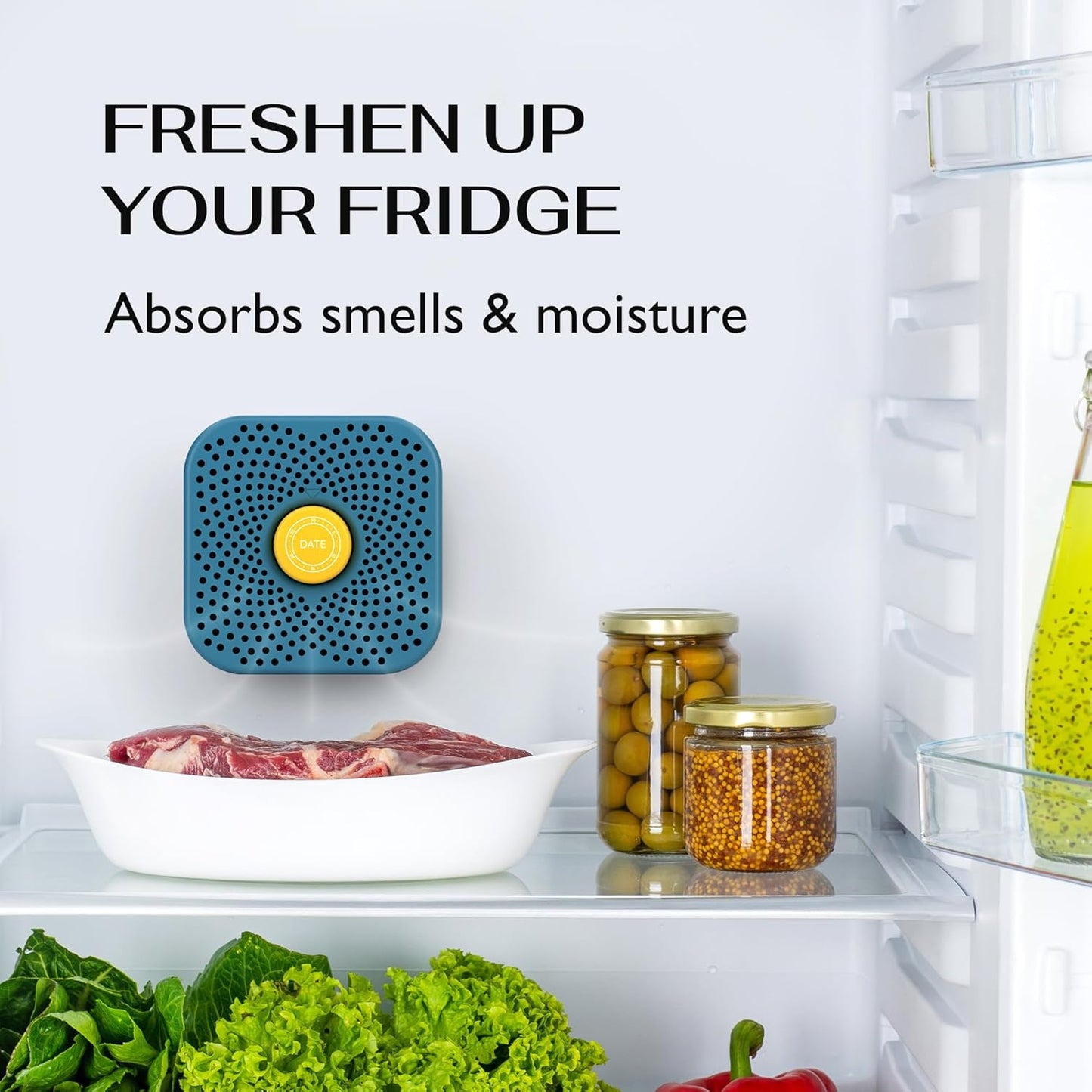 Fridge Deodorizer Odor Eliminator - Activated Charcoal Air Freshener for Refrigerator & Freezer, Natural Odor Absorber