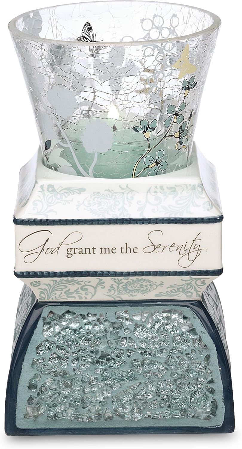 Pavilion Gift Company Mother-5.5" Holiday Tealight Holder, Teal