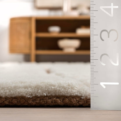 Rugs USA Nazco Cream, 6' x 9', Handmade, Abstract, New Zealand Wool, Soft and Cozy, High Traffic, Stain Resistant, Easy Clean, Durable Runner for Bedroom, Living Room, Dining, Den, Foyer