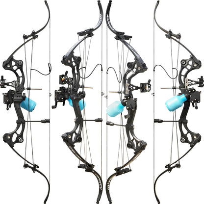 Bowfishing Bow Recurve Bow 30-45 Lbs Adjustable American Hunting Bow Compound Bow for Outdoor Hunting Shooting Fishing Right Hand (Black)