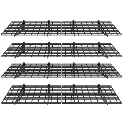 FLEXIMOUNTS 4-Pack 2x6ft 24-inch-by-72-inch Wall Shelf Garage Storage Rack Floating Shelves, Black, Classic Series