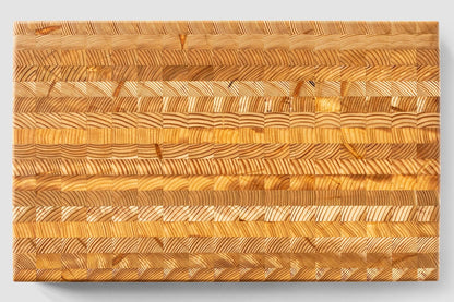 Larch Wood Canada End Grain Large Cutting Board, Standard Line, Handcrafted for Professional Chefs & Home Cooking, 21-5/8" x 13" x 1-3/4"