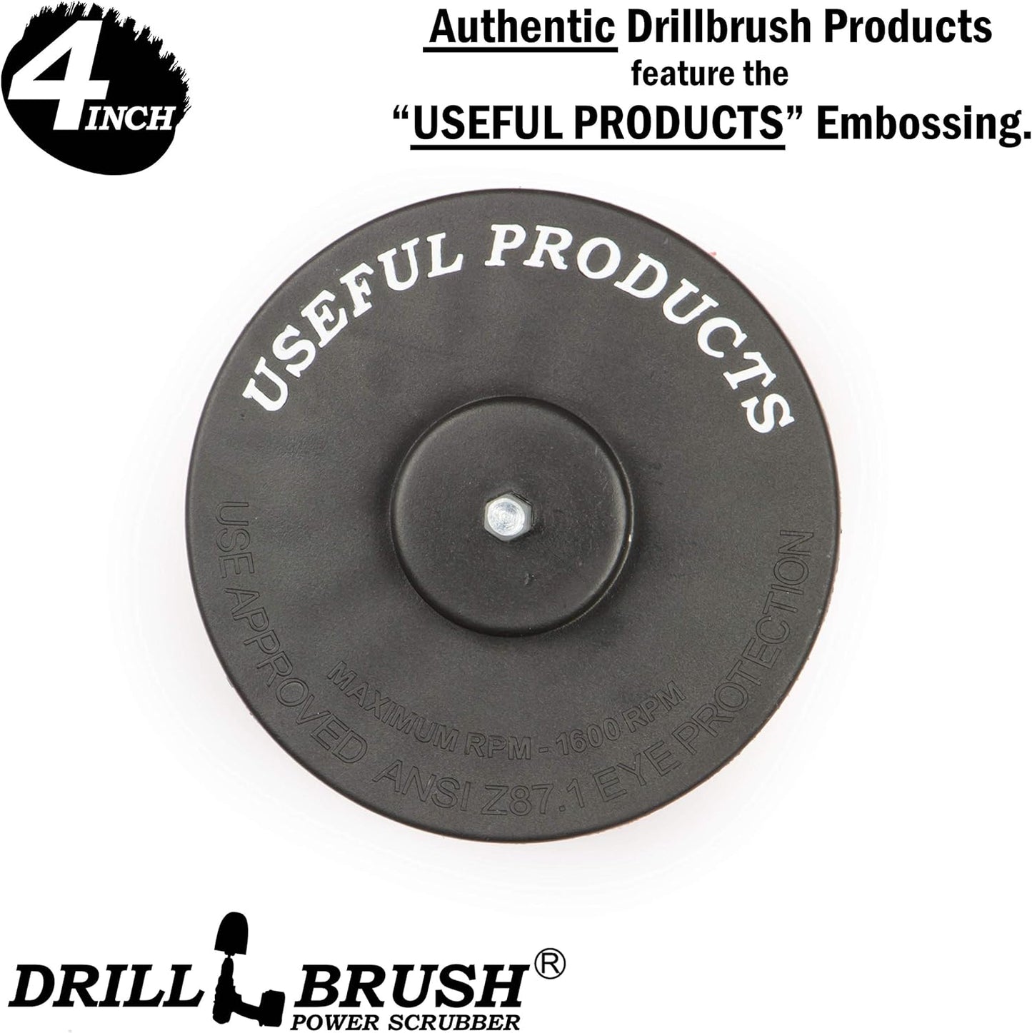 Drill Brush Combo Kit - Medium and Stiff 4-inch Round Spin Brush for Indoor/Outdoor Cleaning Supplies