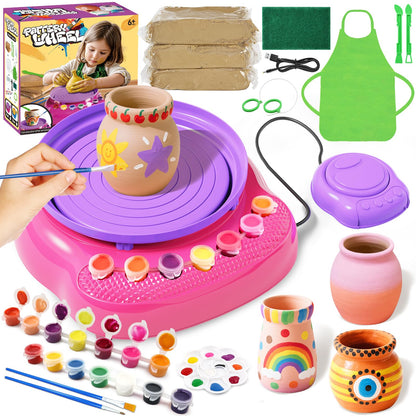 Pottery Wheel for Kids, Arts and Crafts for Kids Ages 8-12, Crafts for Girls 8-12, Complete DIY Clay Wheel Pottery Kit for Beginners, Kid Crafts Gifts for Girl Toys Ages 8 9 10 11 12 Year Old Birthday
