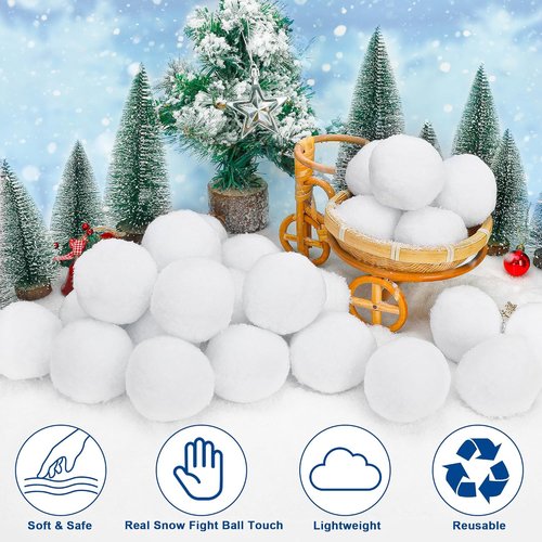 Homiar 400-Pack Plush Snow Balls for Kids | Soft Indoor & Outdoor Winter Play Toys