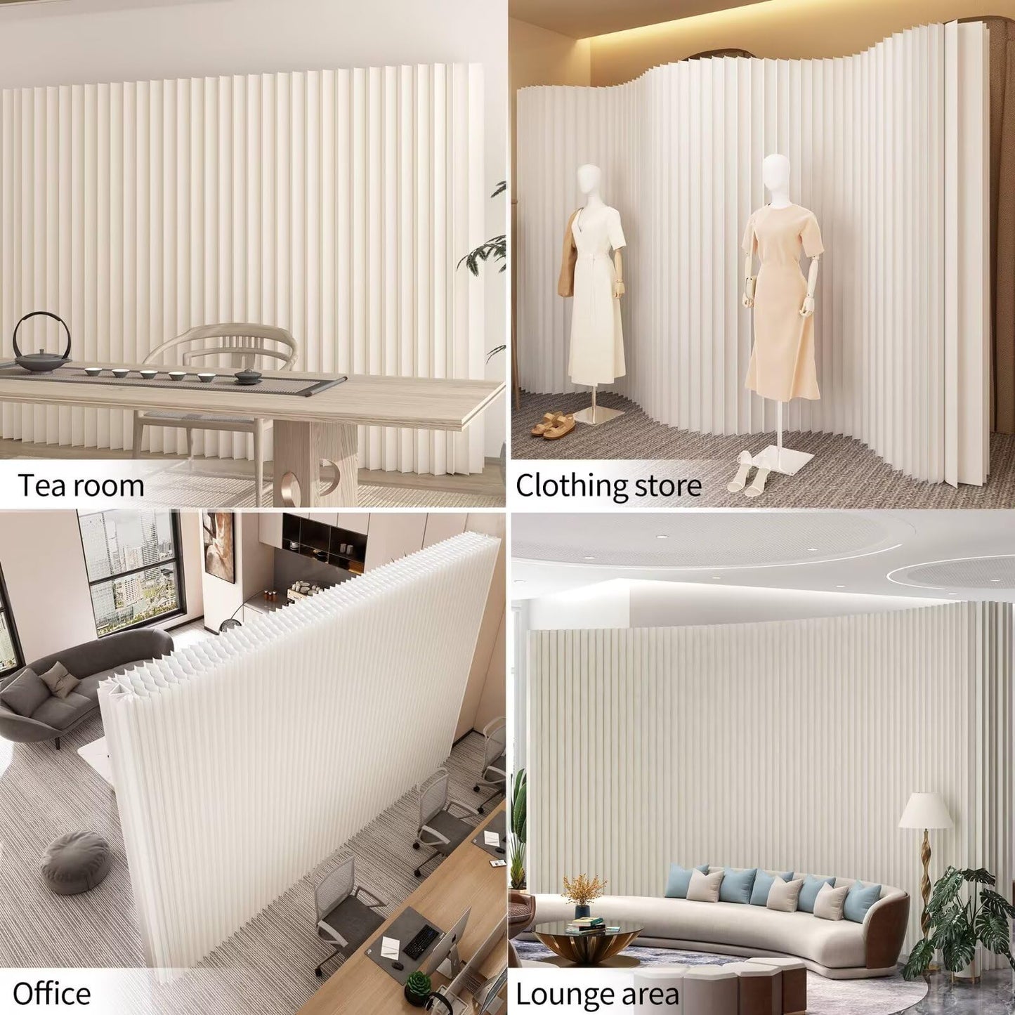 Folding Room Divider, Adjustable Privacy Divider, Portable Paper Room Partition, Foldable Wall Dividers for Room Separation, Decorative Privacy Screen for Home Dorm Office Studio Exhibition Store