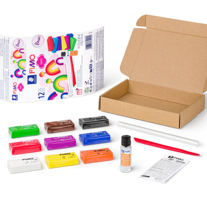 STAEDTLER 8023 10 FIMO Soft Oven-Hardening Polymer Modelling Clay - Starter Kit, Assorted Colours (Pack of 9 x 25g Half Blocks & Accessories)