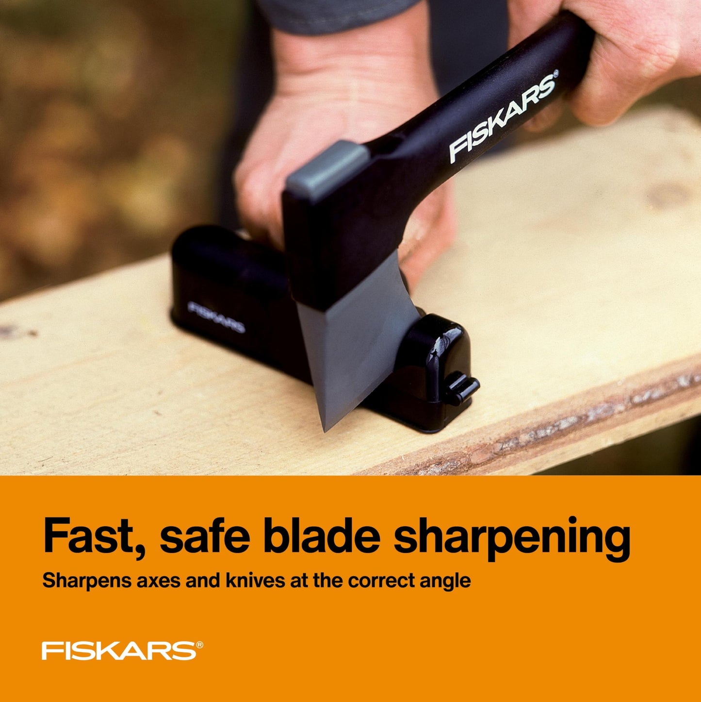 Fiskars Axe and Knife Blade Sharpener - Outdoor and Backyard Tools - Black