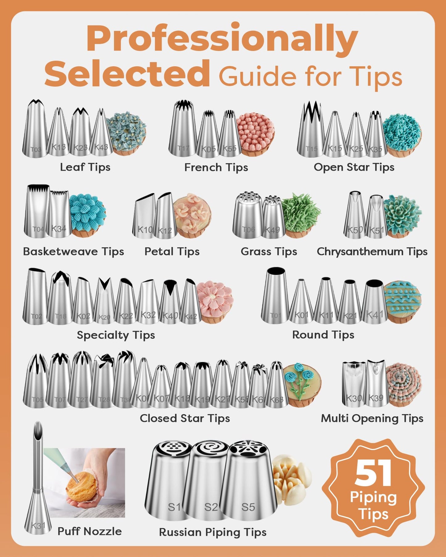 Kootek 253 Pcs Cake Decorating Kit, 12" Aluminum Alloy Cake Turntable, 48 Numbered Icing Tips, 3 Russian Piping Nozzles, Offset and Straight Spatulas, Cake Leveler, Pastry Bags Baking Supplies