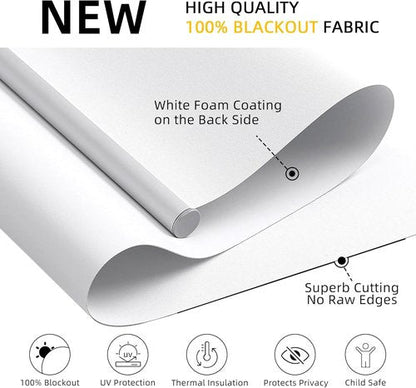 ChrisDowa 100% Blackout Roller Blinds - Cordless, Thermal Insulated, UV Protection | White, 31" W X 72" H