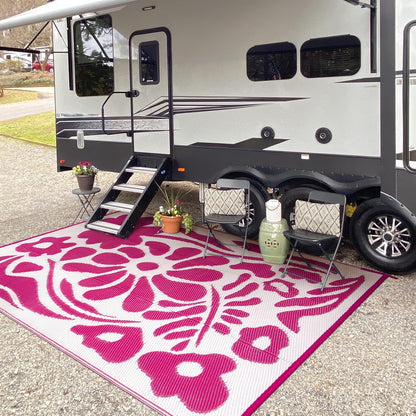 Wonnitar Outdoor Rug 6x9, Waterproof RV Camping Rug, Reversible Plastic Straw Mat for Garden, Beach, and Camp