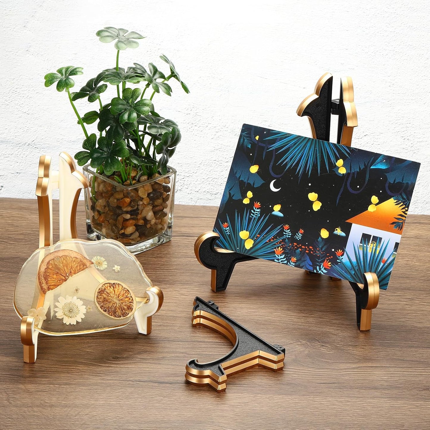 PATIKIL 10" Acrylic Decorative Plate Stand Holder, Table Use Foldable Thicken Picture Easel Frame Display Holder for