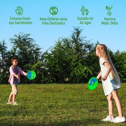 Innotoys Toss and Catch Ball Game Set, 4 Paddles and 4 Balls Outdoor Paddle Catch Game for Kids, Backyard Beach Pool Yard Toy, Summer Birthday Gift for Boys Girls Ages 4-12