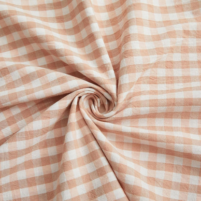 2 20x30 Inch, KKJIAF Pcs Plaid Ruffle Pillow Case Queen Size, Cotton Gingham Ruffled Euro Sham Pillow Covers Linen Feel