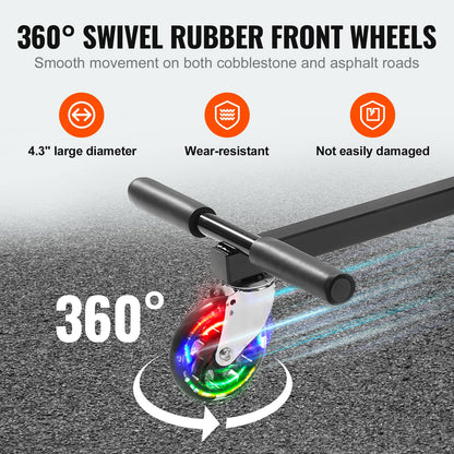 VEVOR Hoverboard Seat Attachment with LED Lights, for 6.5" 8" 8.5" 10" Hoverboards, Adjustable Frame & Grips Control, 220 LBS Load Capacity, Hoverboard Go Karts Accessory for Kids and Adults