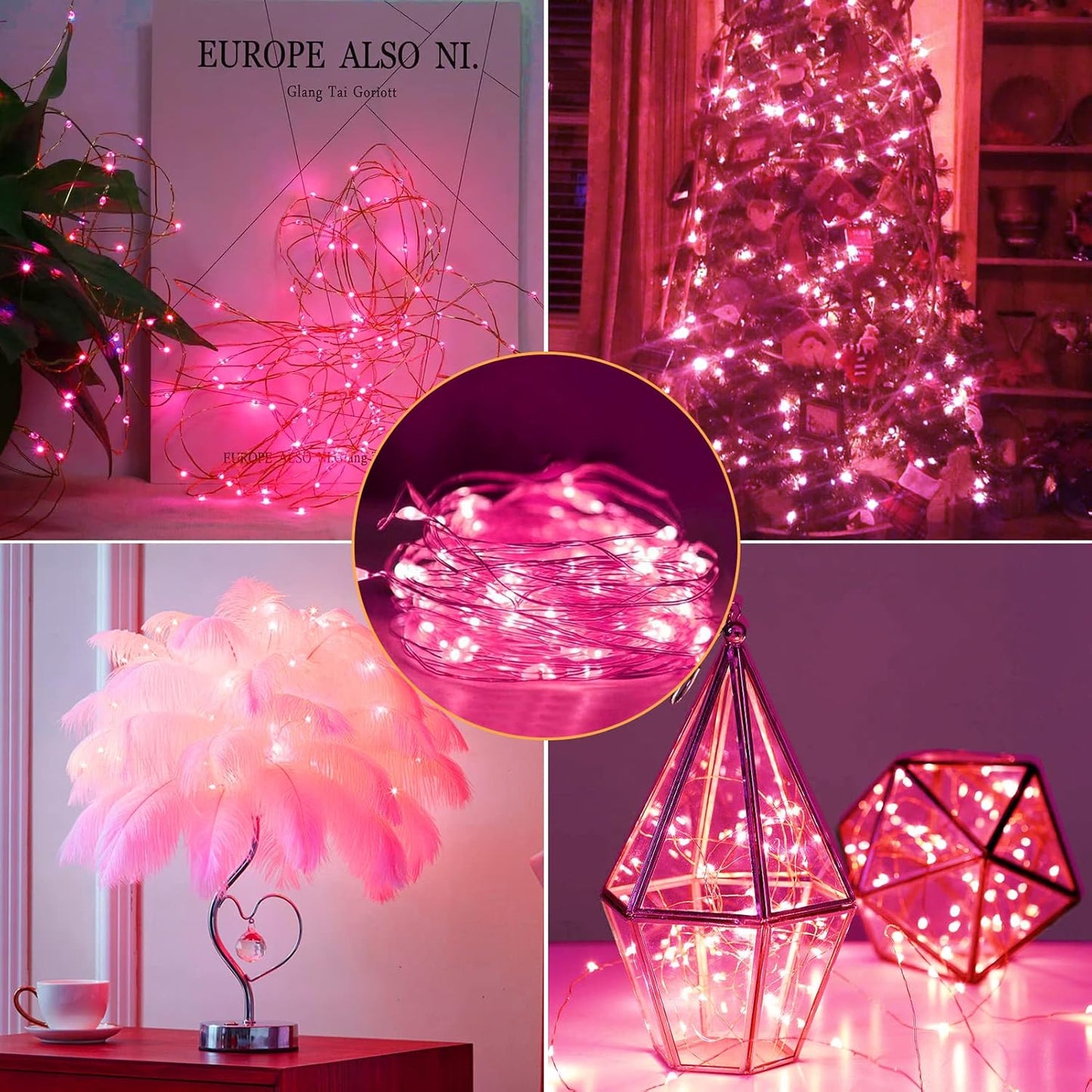 12 Pack Light7FT 20LED Fairy Lights Battery Operated String Waterproof Silver Wire Christmas Lights Outdoor,Firefly