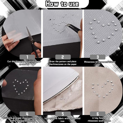 GARBODIY 10 Ft x 12.4 Inch Hot Fix Transfer Tape, Rhinestones Transfer Film Paper Roll - 0.3mm Thick, Ideal for DIY Rhinestone Pattern Positioning on Clothes, Fabric & Craft Decorations