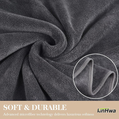 16inch 30inch (6, 16inch 30inch) KinHwa Microfiber Hand Towels for Bathroom Soft and Absorbent Face Towels for Bath