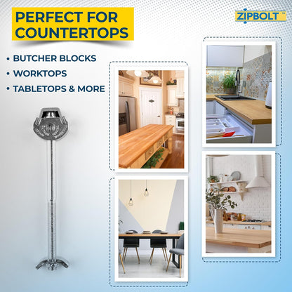 Zipbolt 10.800 Countertop Miter Connector, 5 Piece Joint Fastener Pack with 5mm Hex Bit for Joining Countertops