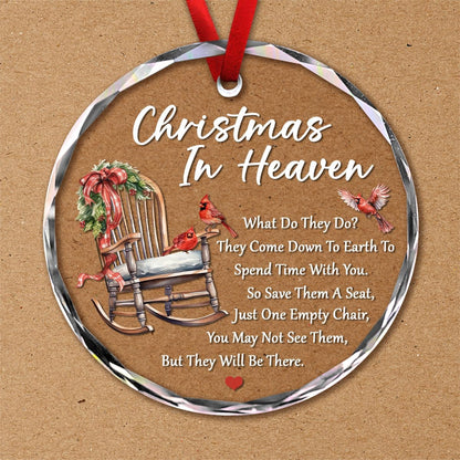 Regine Switzerland Christmas Glass Ornaments - Memorial Gifts for Loved Ones | Heaven Ornament with Empty Chair