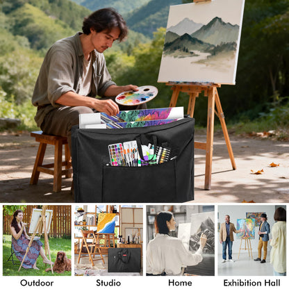 GOTIDEAL Large Art Portfolio Bag,Side Widening, 24x36 Inches Waterproof Art Portfolio Case with Shoulder&Handle Carry, Storage Carrying Bag for Artwork Sketch Drawing Canvas Photography Poster