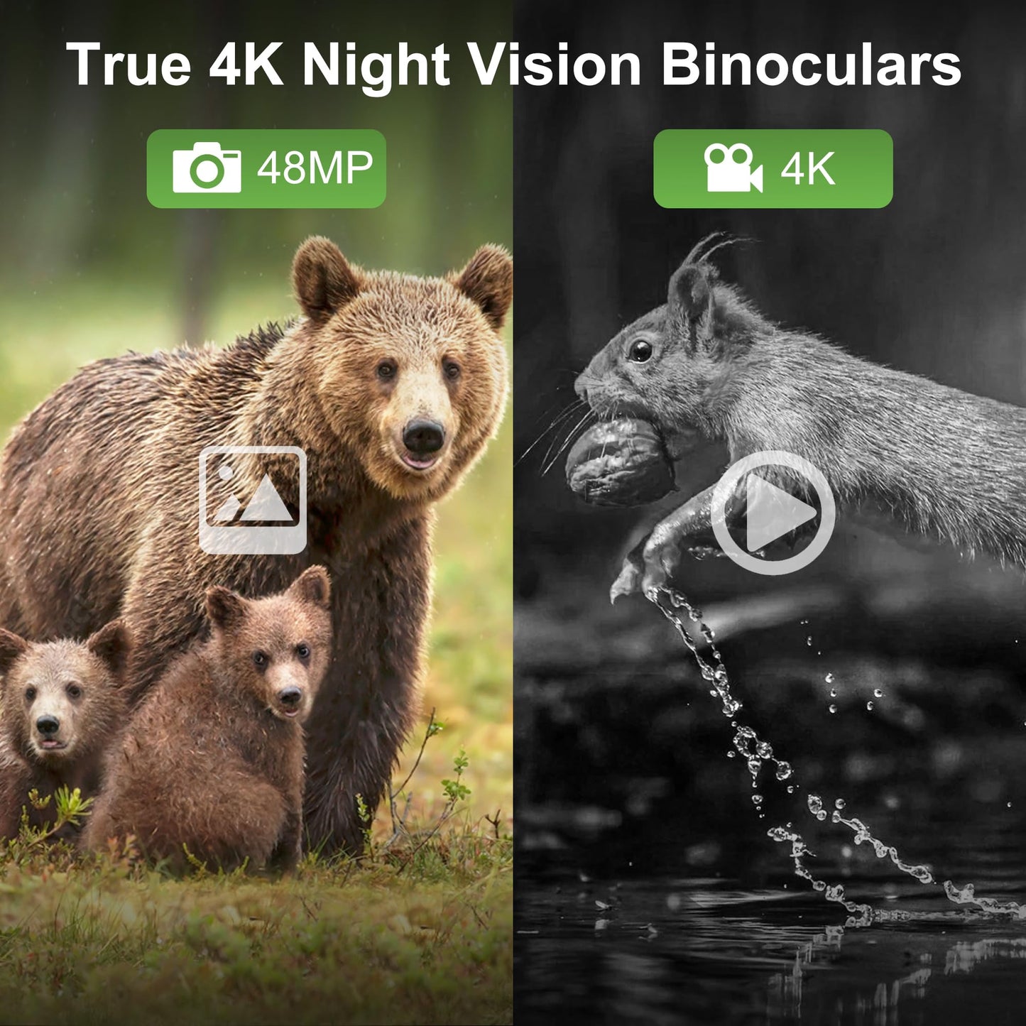 oneleaf.ai Find NV200 LRF 50mm 4K Digital Day/Night Vision Binoculars with Laser Rangefinder