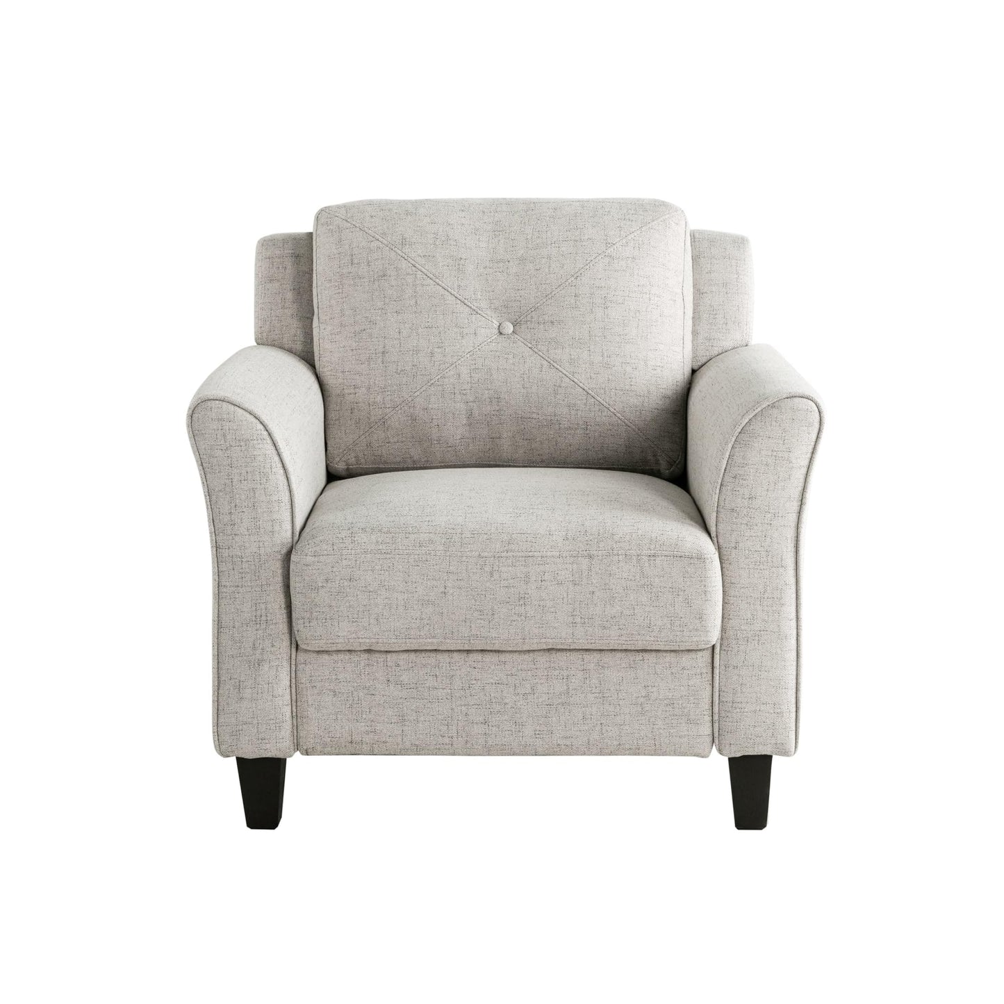 Studio Living Harrington 35.4" Arm Chair, Transitional Modern, Pocket Coil Comfort, Easy Assembly, Woven Fabric, Beige
