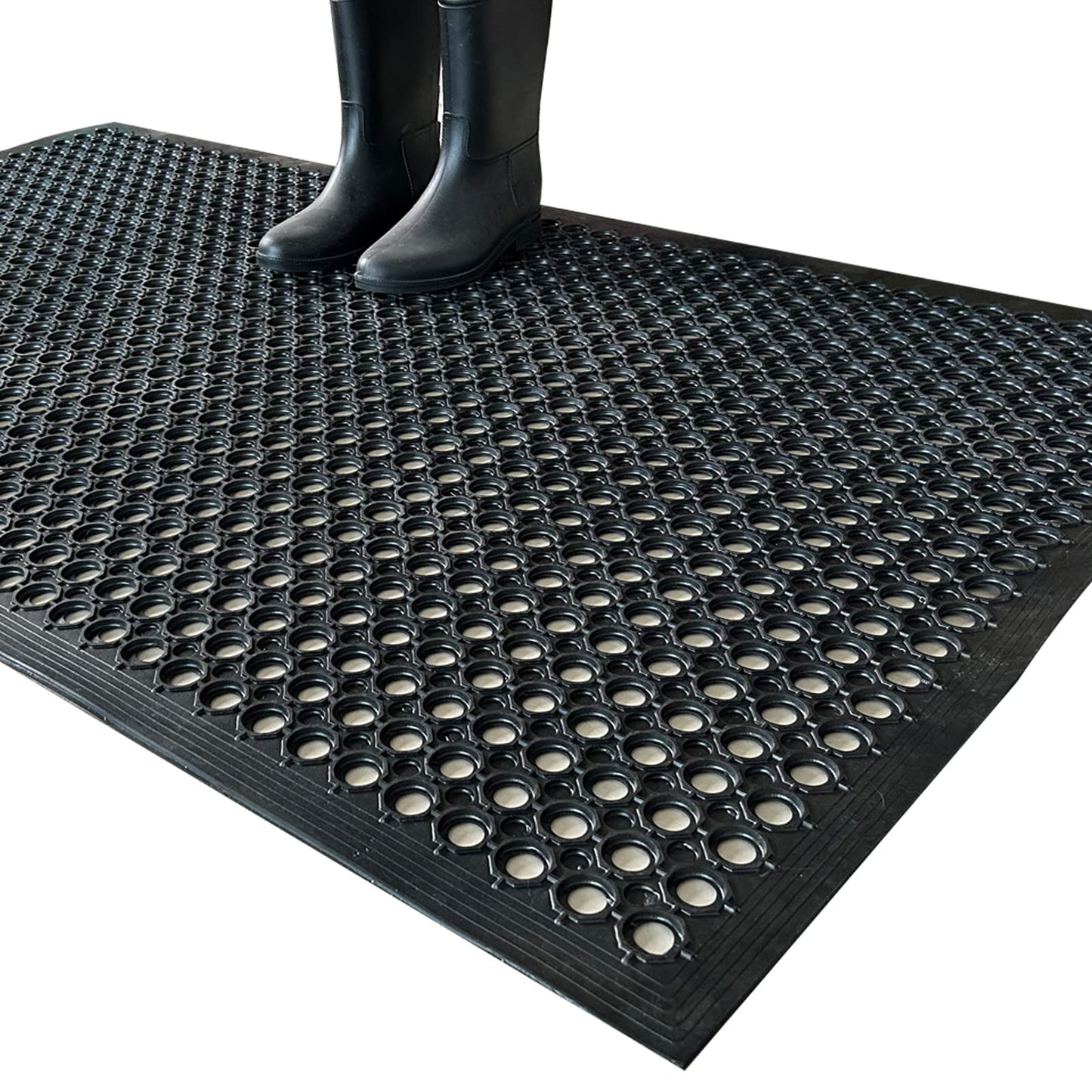 Uniboho Outdoor Rubber Floor Mats Anti Slip Restaurant Commercial Kitchen Rubber Drainage Mat 60 x 35 Heavy Duty Mat for Garage Garden Indoor Outside Industral Pool Entrance Bar Wet Area