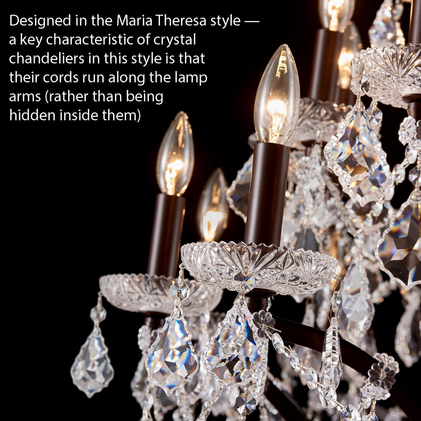 HUANXISHA 42 Lights Large Crystal Chandeliers for High Ceilings Maria Theresa Chandelier Light Fixture Vintage Chandelier for Foyer Hallway Entryway Staircase Brown 75" H x 49.2" D