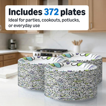 Amazon Basics Ultra Paper Plates, 10 Inch, Disposable, 372 Count (2 Pack of 186), Packaging May Vary